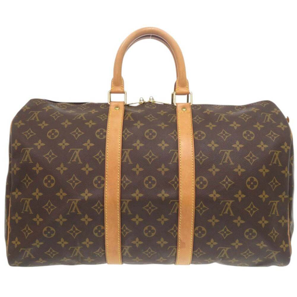 LOUIS VUITTON Authentic Brown Monogram Keepall 45 Boston Bag - Picture 2 of 10